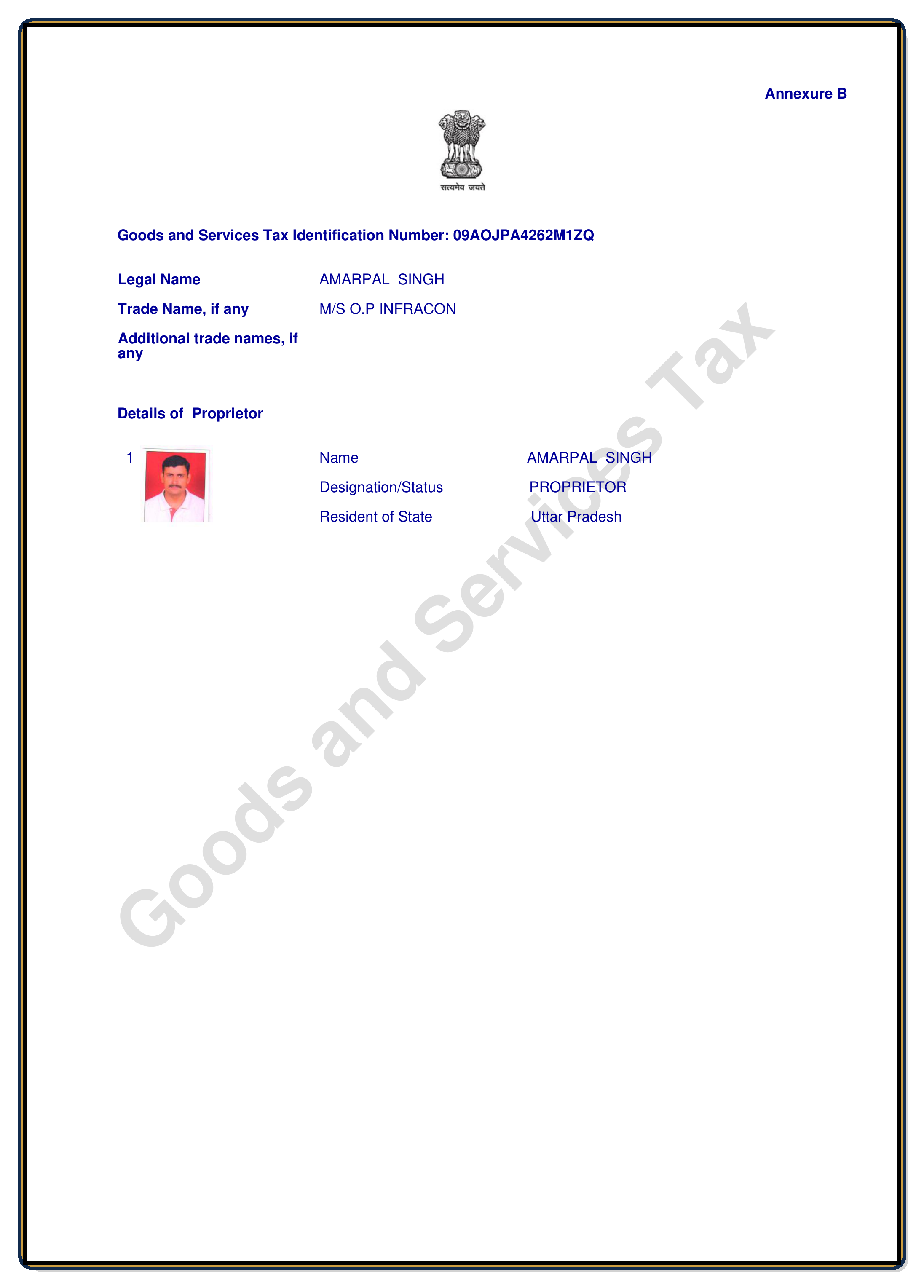 GST Certificate - Page 3